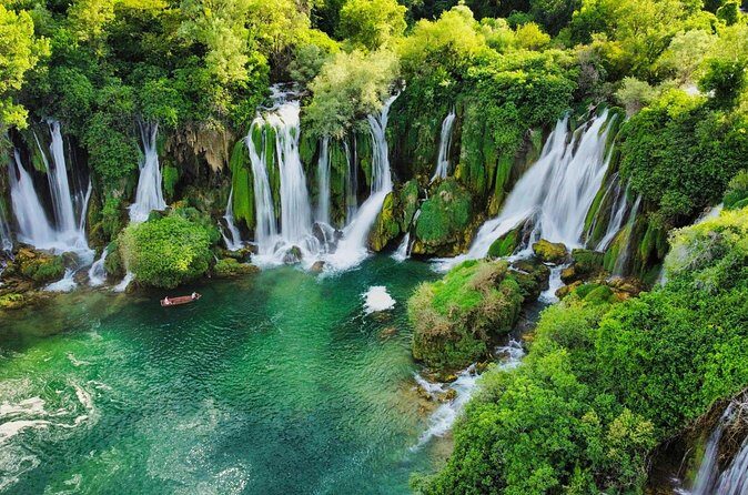 From Mostar: Kravice waterfalls, Blagaj, Fortica & Počitelj - Kravice Falls: Swimming Pools, Turquoise Amphitheater, and Cold-Water Reality