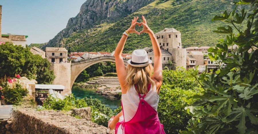 Mostar and Kravice Waterfalls Full-Day Tour from Split - Mostar with a local guide: Old Bridge, mosques, and daily life on the Neretva